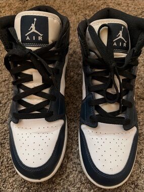 Nike Air Mid Sneakers in White and Navy
